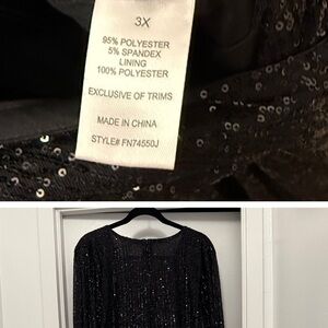 Fashion Nova Black Sequin Long Sleeve Dress